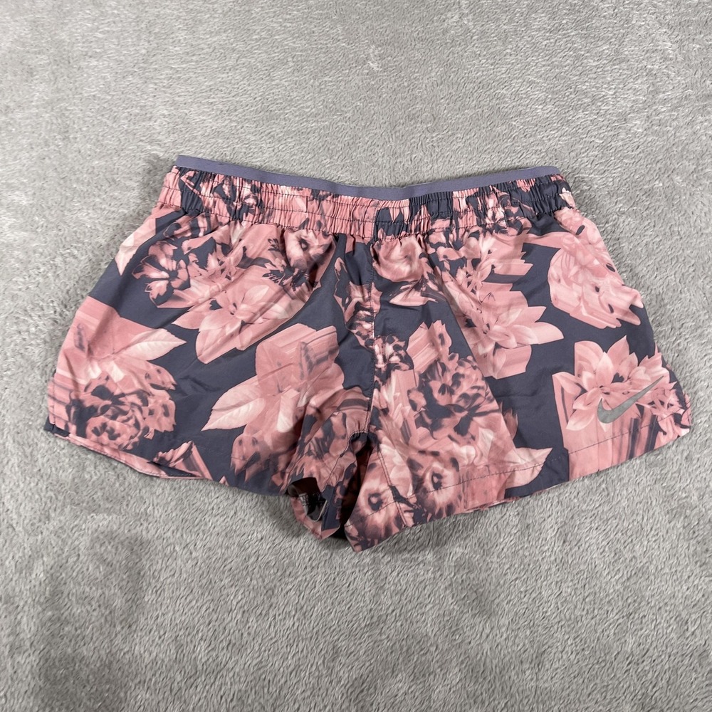Nike Dri-FIT Running Shorts Womens XS Pink Floral 3" Inseam Lined CD8204-685